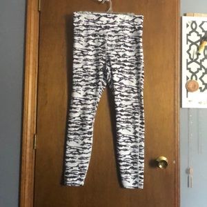 Fabletics white tiger print high-waist leggings